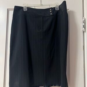 Dalia Black Pinstripe Pencil Skirt